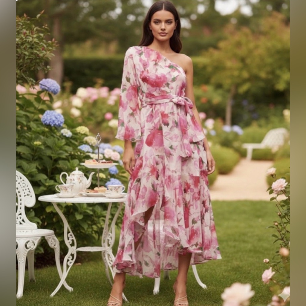 Misa Los Angeles Sabrina Dress In Garden Fuchsia